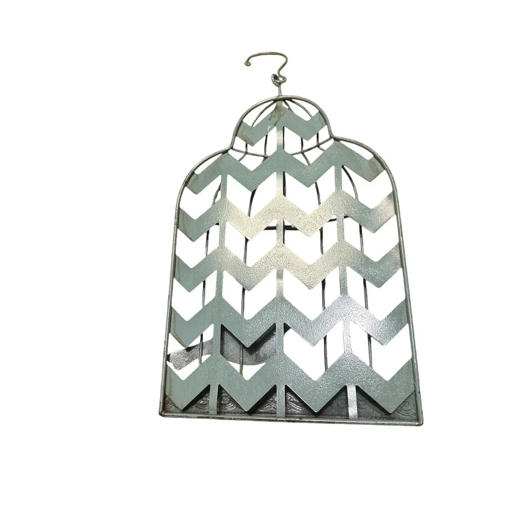 Bird‎ Cage Green Distressed Metal Wall Decor